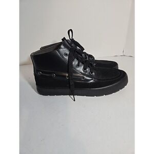 POLO RALPH LAUREN DELMONT ANKLE BOOT LEATHER LACE UP BLACK MENS SIZE 9D